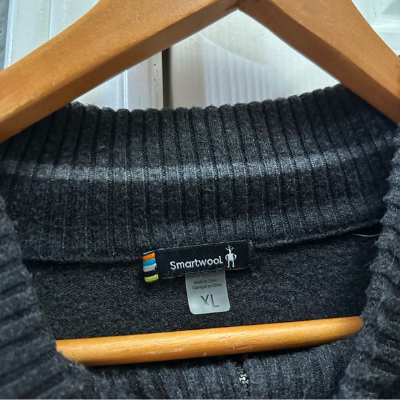 Smartwool men’s sparwood half zip merino wool sweater size XL CHARCOAL - Picture 3 of 4